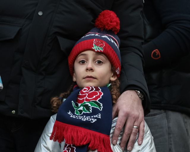 A young England fan with matching hat and scarf during the Guinness Six Nations 2026 match England vs Wales at Allianz Stadium, Twickenham, United Kingdom on 07 February 2026

(Photo by Mark Cosgrove/News Images)