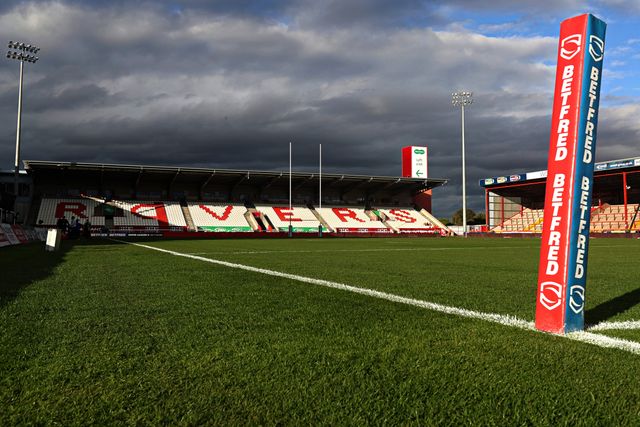 A general view of Sewell Group Craven Park before the Betfred Super League round 27 match Hull KR vs Warrington Wolves at Sewell Group Craven Park, Kingston upon Hull, United Kingdom, 18th September 2025

(Photo by Sam Eaden/News Images)
