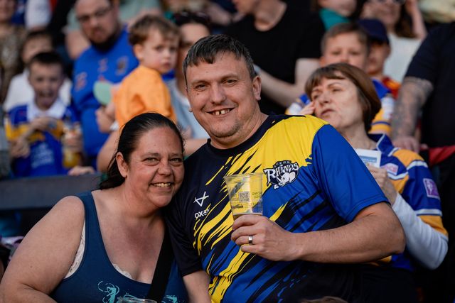 Leeds Rhinos fans interact prior to kick off during the Betfred Super League round 9 match Leeds Rhinos vs Catalans Dragons at AMT Headingley Stadium, Leeds, United Kingdom on 24 April 2026

(Photo by Maynard Manyowa/News Images)