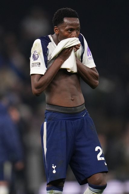 Pape Matar Sarr of Tottenham Hotspur at full time during the Premier League match Tottenham Hotspur vs Crystal Palace at Tottenham Hotspur Stadium, London, United Kingdom on 05 March 2026

(Photo by Harvey Murphy/News Images)