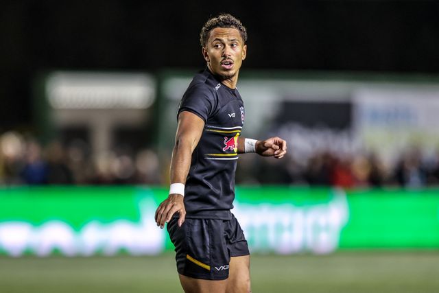 Harrison Obatoyinbo of Newcastle Red Bulls during the Premiership Rugby Cup match Newcastle Red Bulls vs Leicester Tigers at Kingston Park, Newcastle, United Kingdom, 31st October 2025

(Photo by Alfie Cosgrove/News Images)

*** GER AUT SUI OUT ***