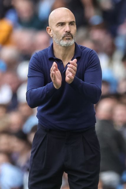 Enzo Maresca manager of Manchester City applauds his players during the Premier League match Manchester City vs Coventry City at Etihad Stadium, Manchester, United Kingdom on 05 September 2026

(Photo by Mark Cosgrove/News Images)