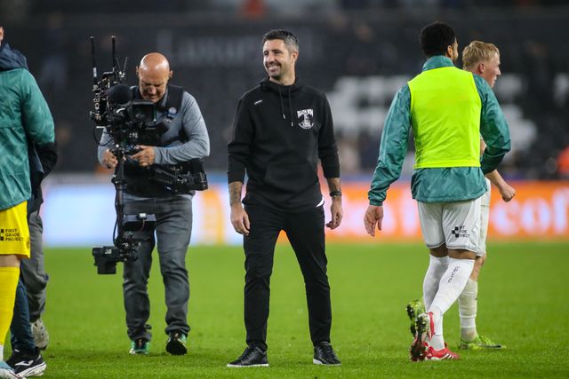 Swansea City Head Coach Alan Sheehanat the final whistle of the Carabao Cup 3rd Round Swansea City vs Nottingham Forest at Swansea.com Stadium, Swansea, United Kingdom, 17th September 2025

(Photo by Andrew Lewis/News Images)