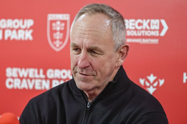 John Cartwright head coach of Hull FC speaks in the post match press conference during the Betfred Super League round 7 match Hull KR vs Hull FC at Sewell Group Craven Park, Hull, United Kingdom on 03 April 2026

(Photo by Mark Cosgrove/News Images)