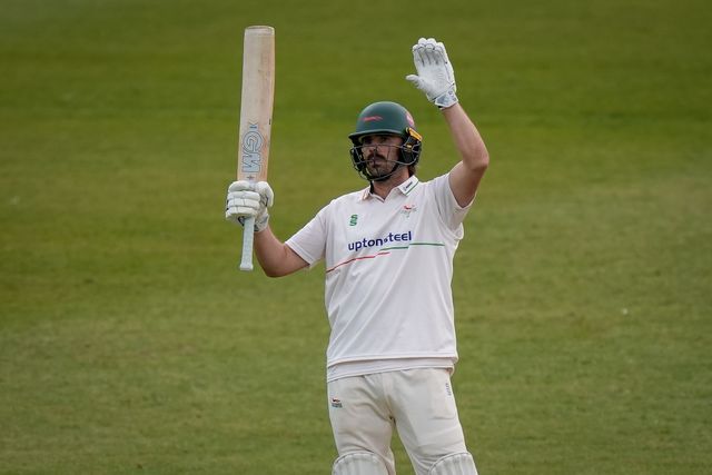 Ben Green gestures to the dressing room during the County Championship Division One day 3 Leicestershire vs Nottinghamshire at Grace Road, Leicester, United Kingdom on 03 May 2026

(Photo by Maynard Manyowa/News Images)