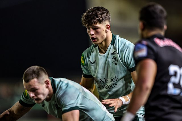 Harry Palmer of Leicester Tigers during the Premiership Rugby Cup match Newcastle Red Bulls vs Leicester Tigers at Kingston Park, Newcastle, United Kingdom, 31st October 2025

(Photo by Alfie Cosgrove/News Images)

*** GER AUT SUI OUT ***