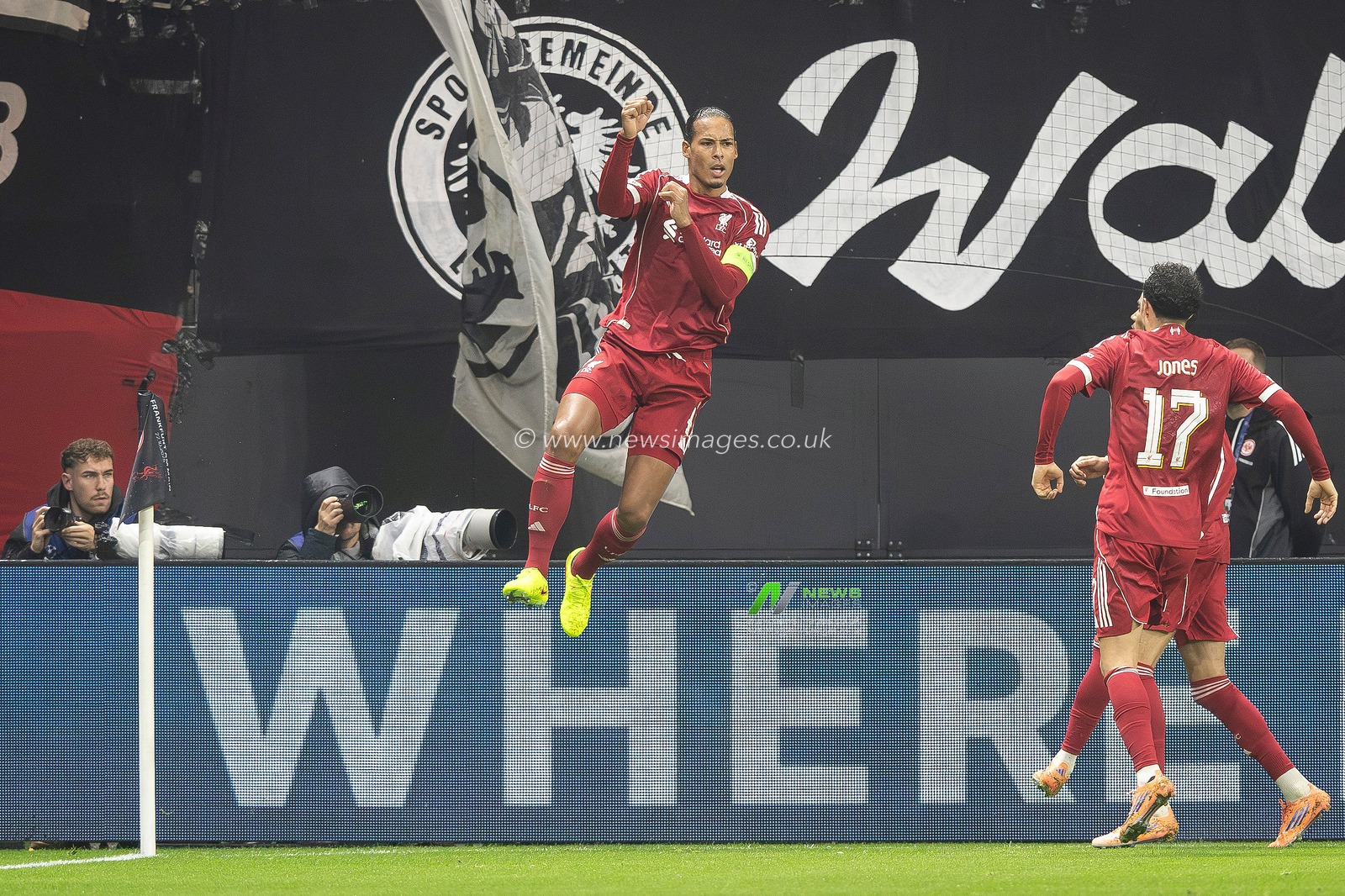 Virgil van Dijk of Liverpool scores and celebrates, 1-2, during the UEFA Champions League Matchday 3 of 8 Eintracht Frankfurt vs Liverpool at Deutsche Bank Park, Frankfurt, Germany, 22nd October 2025

(Photo by Ian Stephen/News Images)