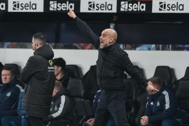 Pep Guardiola manager of Manchester City reacts in the technical area during the Emirates FA Cup 5th Round  match Newcastle Untied vs Manchester City at St. James's Park, Newcastle, United Kingdom on 07 March 2026

(Photo by Mark Cosgrove/News Images)