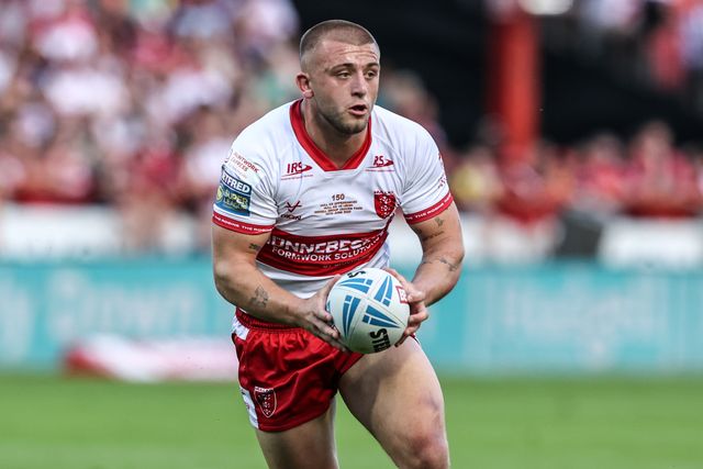 Mikey Lewis of Hull KR in action during the Betfred Super League round 15 match Hull KR vs Leigh Leopards at Sewell Group Craven Park, Hull, United Kingdom on 19 June 2026

(Photo by Alfie Cosgrove/News Images)