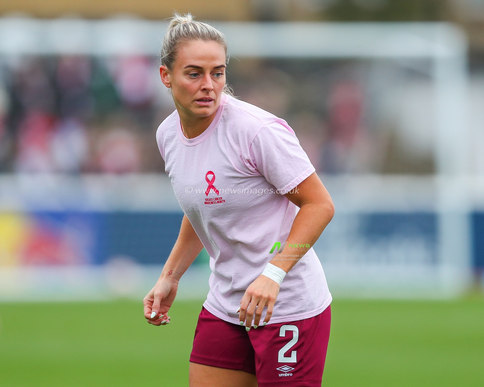 Kirsty Smith of West Ham United warms up prior to during the Barclays Women's Super League match West Ham United Women vs Arsenal Women at Chigwell Construction Stadium, Dagenham, United Kingdom, 20th October 2024

(Photo by Izzy Poles/News Images)