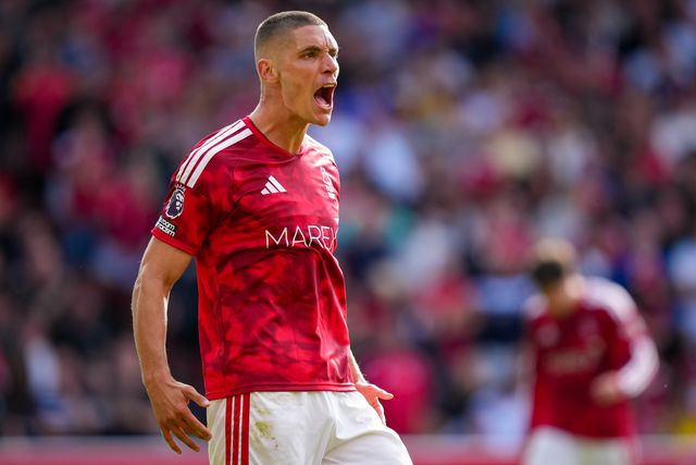 Nikola Milenković of Nottingham Forest gestures during the Premier League match Nottingham Forest vs Tottenham Hotspur at City Ground, Nottingham, United Kingdom on 05 September 2026

(Photo by Maynard Manyowa/News Images)