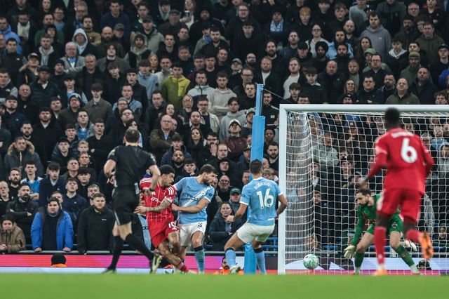 Rayan Cherki of Manchester City scores to make it 1-1 during the Premier League match Manchester City vs Nottingham Forest at Etihad Stadium, Manchester, United Kingdom on 04 March 2026

(Photo by Mark Cosgrove/News Images)