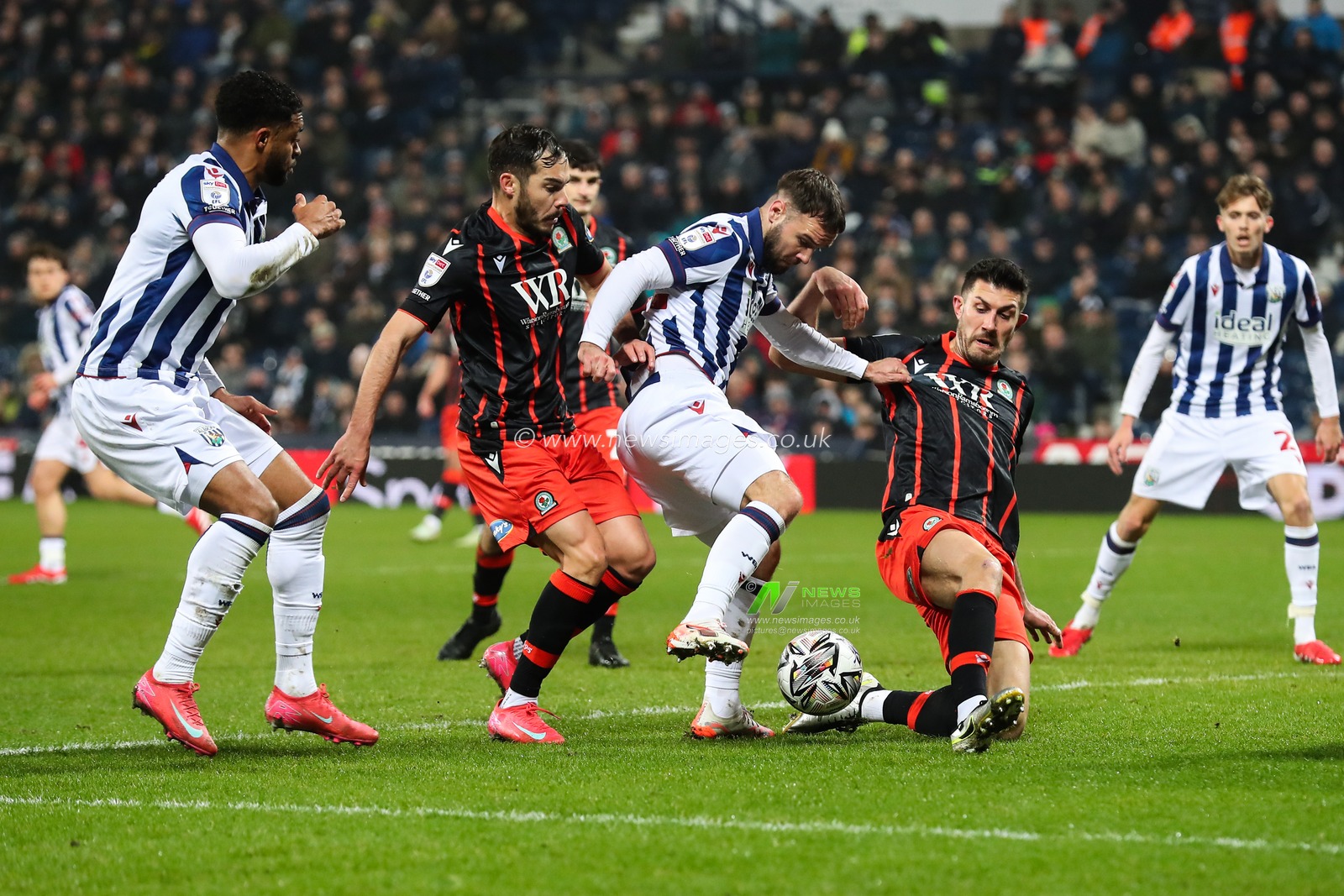 Danny Batth of Blackburn Rovers tackles Adam Armstrong of West Bromwich Albion during the Sky Bet Championship match West Bromwich Albion vs Blackburn Rovers at The Hawthorns, West Bromwich, United Kingdom, 12th February 2025

(Photo by Gareth Evans/News Images)