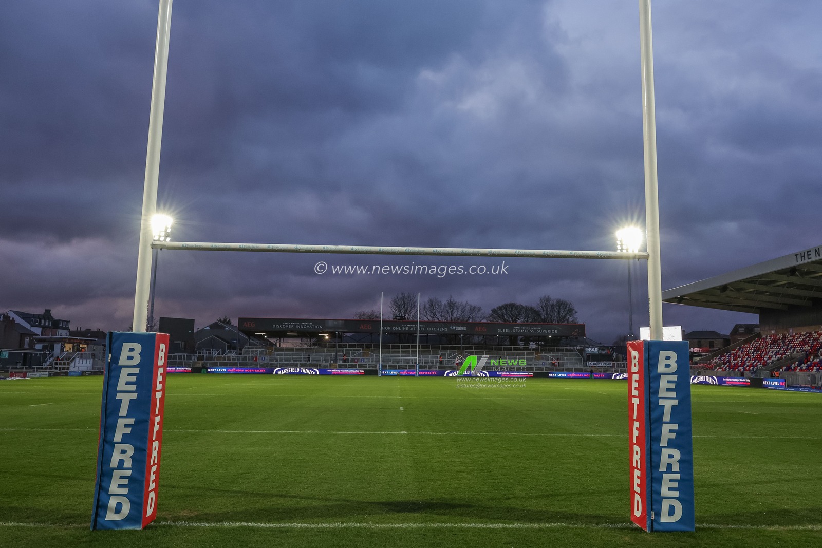 A general view of The DIY Kitchens Stadium during the Betfred Challenge Cup round 4 match Wakefield Trinity vs Leeds Rhinos at DIY Kitchens Stadium, Wakefield, United Kingdom on 13 March 2026

(Photo by Mark Cosgrove/News Images)