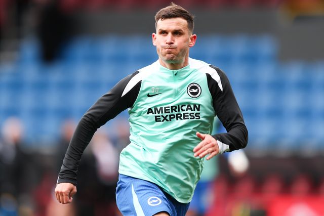 Pascal Groß of Brighton & Hove Albion warms up ahead of the Premier League match Burnley vs Brighton & Hove Albion at Turf Moor, Burnley, United Kingdom on 11 April 2026

(Photo by Jorge Horsted/News Images)