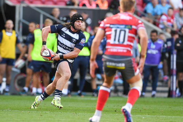 Harry Thacker of Bristol Bears with the ball during the Prem Rugby Cup match Bristol Bears vs Gloucester at Ashton Gate, Bristol, United Kingdom on 05 September 2026

(Photo by Alex Williamson/News Images)