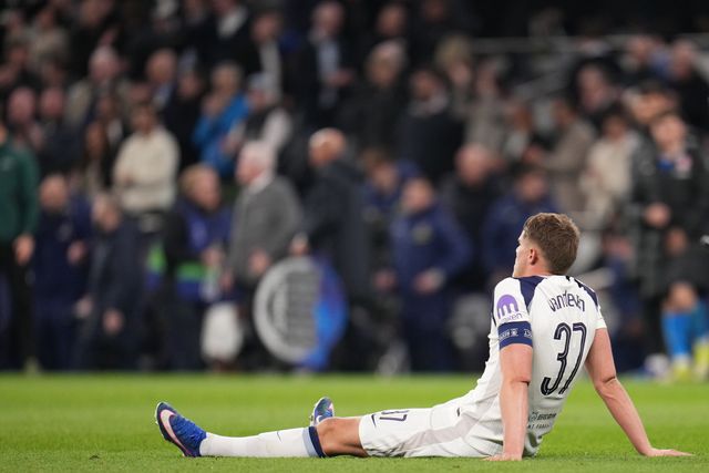 Micky van de Ven of Tottenham Hotspur at full time during the UEFA Champions League match Tottenham Hotspur vs Atletico Madrid at Tottenham Hotspur Stadium, London, United Kingdom on 18 March 2026

(Photo by Harvey Murphy/News Images)