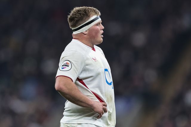 Fin Baxter of England during the Quilter Nations Series 2025 match England vs Fiji at Allianz Stadium, Twickenham, United Kingdom, 8th November 2025

(Photo by Mark Cosgrove/News Images)

*** GER AUT SUI OUT ***