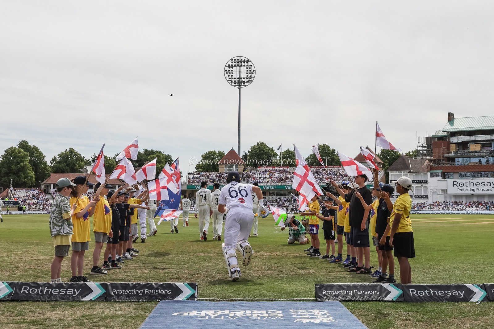 Joe Root of England heads out to bat during the 3rd Rothesay Test Match Day 3 match England vs New Zealand at Trent Bridge, Nottingham, United Kingdom on 27 June 2026

(Photo by Mark Cosgrove/News Images)