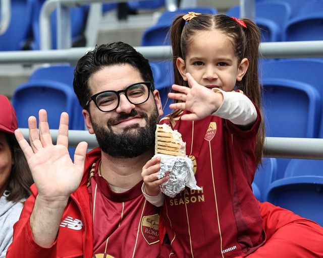 Roma fans during the Pre-season friendly match Everton vs A.S. Roma at Hill Dickinson Stadium, Liverpool, United Kingdom, 9th August 2025

(Photo by Mark Cosgrove/News Images)