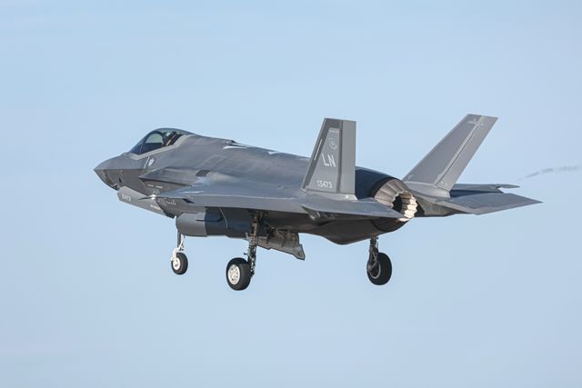 A USAF F35 assigned to the 48th Fighter Wing conduct a combat readiness exercise at RAF Lakenheath, Lakenheath, United Kingdom, 28th August 2025

(Photo by Seth Rose/News Images)
