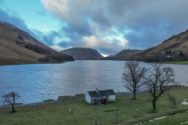 The Fishermans hut on the edge of Buttermere during a cold winters morning at Buttermere, TheLake District, Cumbria, United Kingdom, 3rd January 2025

(Photo by Mark Cosgrove/News Images)