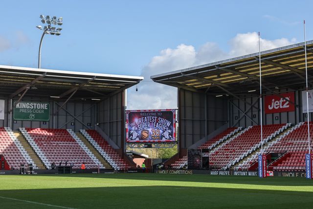 A general view of the Leigh Sports Village during the Betfred Super League round 6 match Leigh Leopards vs Toulouse at Leigh Sports Village, Leigh, United Kingdom on 28 March 2026

(Photo by Mark Cosgrove/News Images)