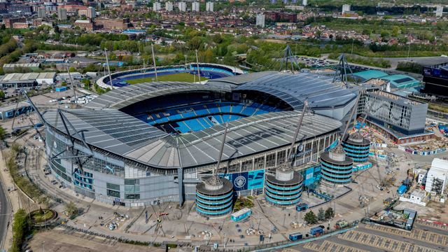 An aerial view of The Etihad Stadium during the Premier League match Manchester City vs Arsenal at Etihad Stadium, Manchester, United Kingdom on 19 April 2026

(Photo by Mark Cosgrove/News Images)