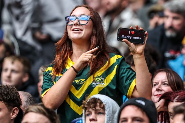 Australia fans during the The Ashes Series 2025 England vs Australia at Wembley Stadium, London, United Kingdom, 25th October 2025

(Photo by Alfie Cosgrove/News Images)