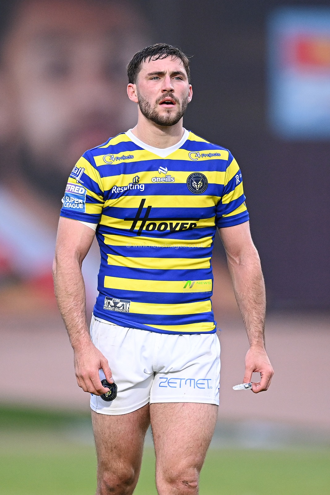 Adam Holroyd of Warrington Wolves during the Betfred Super League round 22 match Bradford Bulls vs Warrington Wolves at Odsal Stadium, Bradford, United Kingdom on 08 August 2026

(Photo by Ben Roberts/News Images)