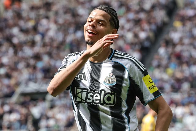 William Osula of Newcastle United celebrates his goal to make it 1-0 during the Premier League match Newcastle Untied vs Brighton & Hove Albion at St. James's Park, Newcastle, United Kingdom on 02 May 2026

(Photo by Mark Cosgrove/News Images)