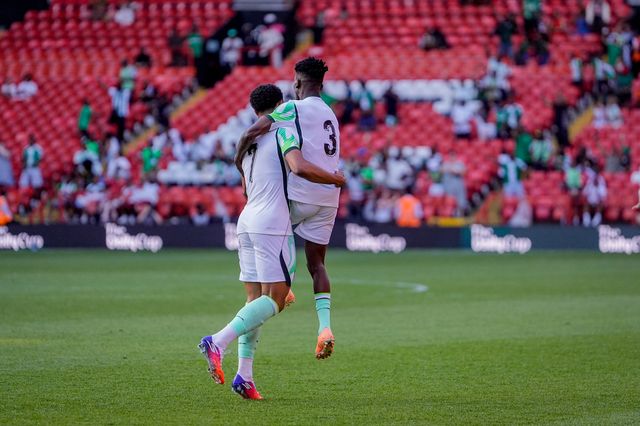 Femi Azeez of Nigeria scores to make it 1-0 during the Unity Cup 2026 Semi-Finals match Nigeria vs Zimbabwe at The Valley, London, United Kingdom on 26 May 2026

(Photo by Maynard Manyowa/News Images)
