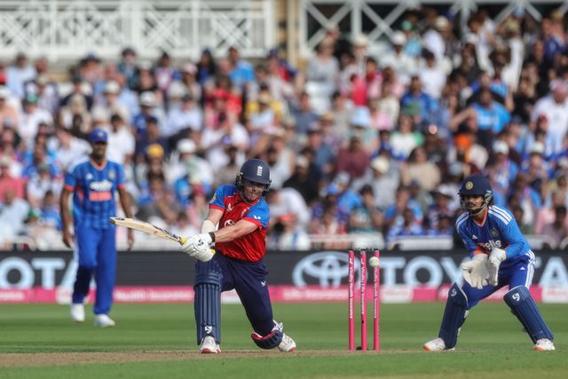 Sam Curran of England hits a four during the Third Vitality T20 International match England vs India at Trent Bridge, Nottingham, United Kingdom on 07 July 2026

(Photo by Mark Cosgrove/News Images)