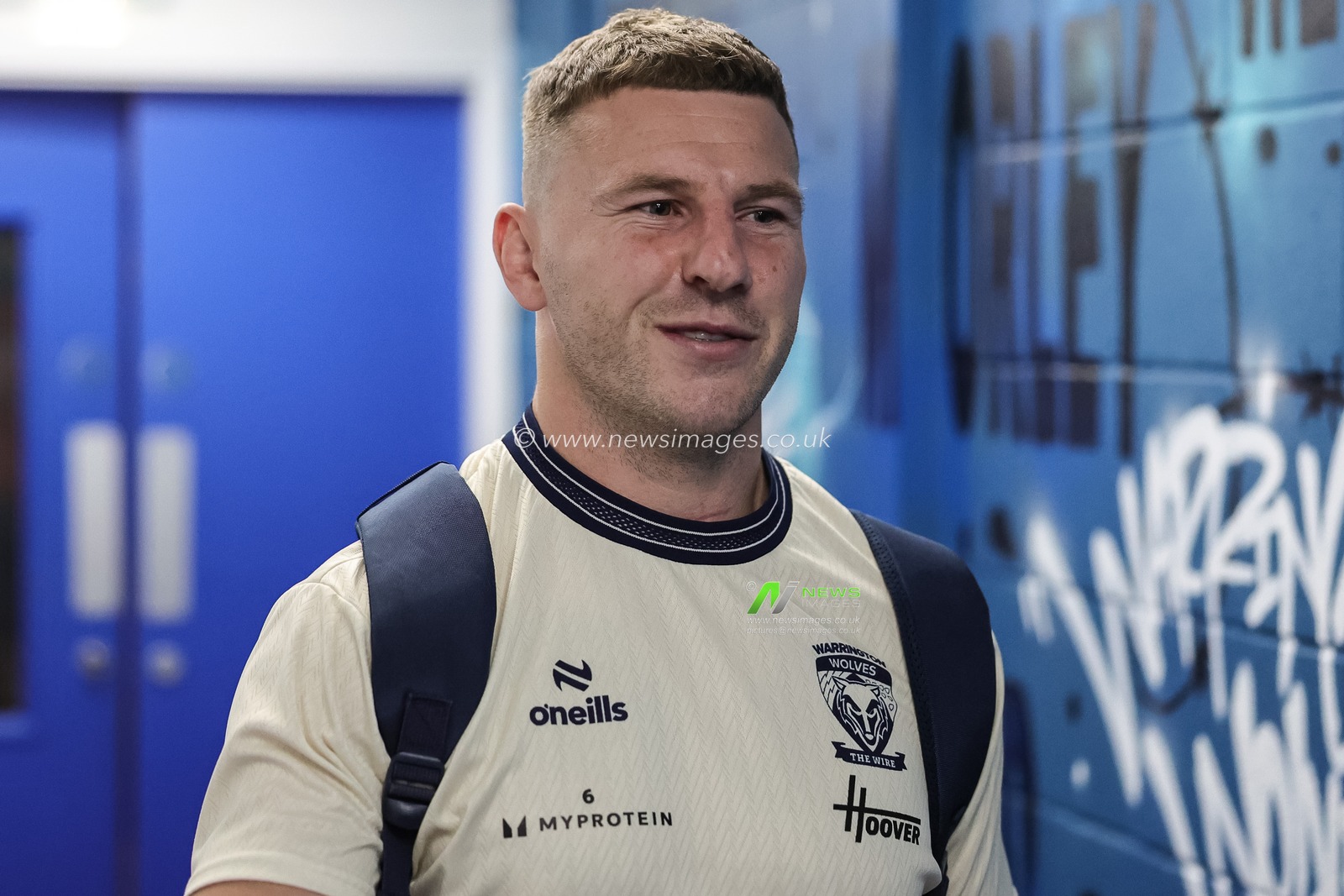 George Williams of Warrington Wolves arrives during the Betfred Super League round 23 match Warrington Wolves vs York Knights at The Halliwell Jones Stadium, Warrington, United Kingdom on 13 August 2026

(Photo by Mark Cosgrove/News Images)
