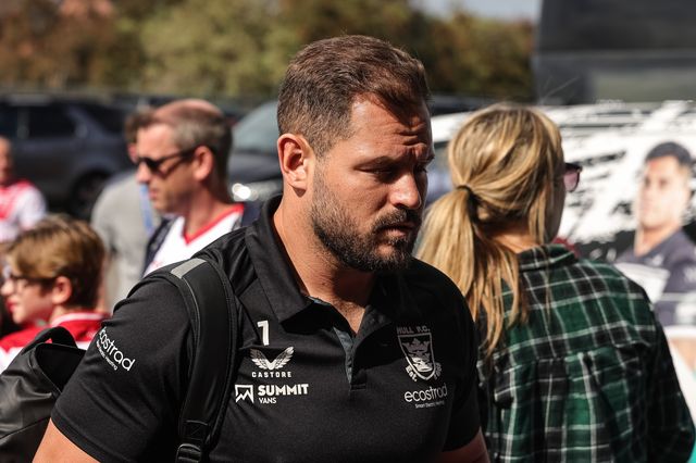 Jordan Rapana of Hull FC arrives during the Betfred Super League Round 25 match Hull KR vs Hull FC at Sewell Group Craven Park, Kingston upon Hull, United Kingdom, 7th September 2025

(Photo by Mark Cosgrove/News Images)