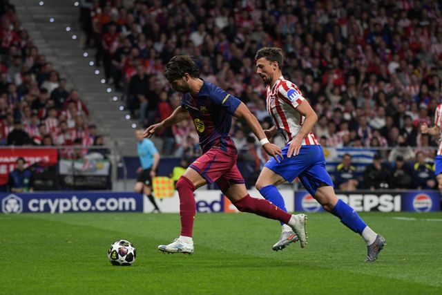 Ferran Torres of FC Barcelona celebrate his goal during the UEFA Champions League Quarter Finals match Atletico Madrid vs Barcelona at Riyadh Air Metropolitano, Madrid, Spain on 14 April 2026

(Photo by Samuel Carreno/News Images)