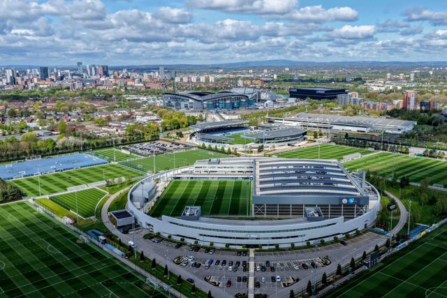 An aerial view of Etihad Stadium and Manchester City’s training facility The Etihad Campus during the Premier League match Manchester City vs Arsenal at Etihad Stadium, Manchester, United Kingdom on 19 April 2026

(Photo by Mark Cosgrove/News Images)