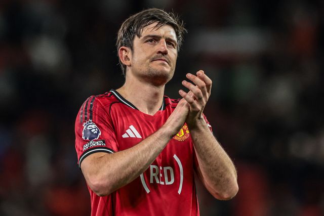 Harry Maguire of Manchester United applauds the fans after the game during the Premier League match Manchester United vs Brentford at Old Trafford, Manchester, United Kingdom on 27 April 2026

(Photo by Mark Cosgrove/News Images)