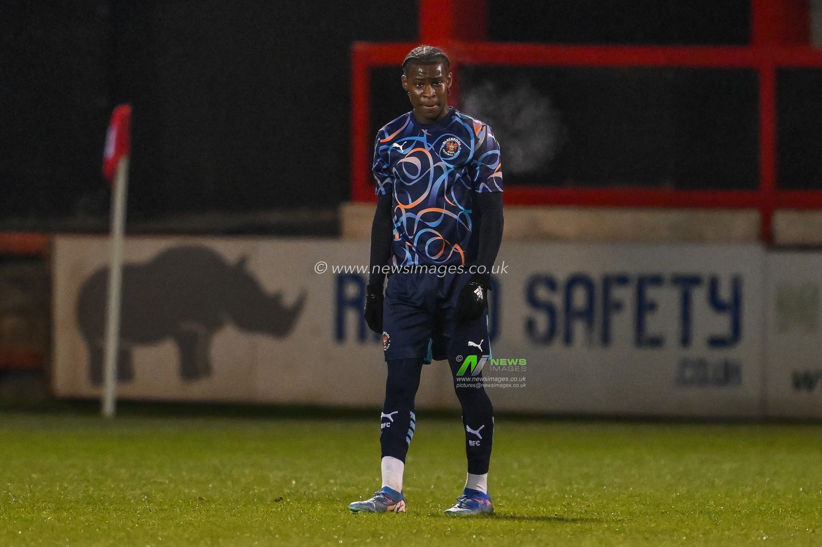 Ky-Mani Leliendal of Blackpool during the FA Youth Cup U18â€™s match Crewe Alexandra vs Blackpool at The Mornflake Stadium, Crewe, United Kingdom, 27th November 2024

(Photo by Craig Thomas/News Images)