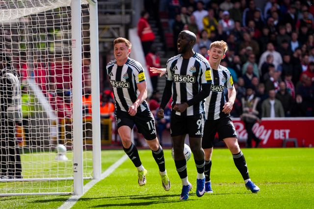 Harvey Barnes of Newcastle United celebrates his goal to make it  0-1 during the Premier League match Nottingham Forest vs Newcastle Untied at City Ground, Nottingham, United Kingdom on 10 May 2026

(Photo by Maynard Manyowa/News Images)