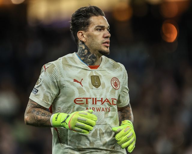 Ederson of Manchester City during the Premier League match Manchester City vs Wolverhampton Wanderers at Etihad Stadium, Manchester, United Kingdom, 2nd May 2025

(Photo by Mark Cosgrove/News Images)