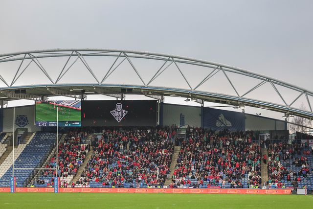 The traveling Hull KR fans during the Betfred Super League Round 4 match Huddersfield Giants vs Hull KR at Accu Stadium, Huddersfield, United Kingdom on 08 March 2026

(Photo by Mark Cosgrove/News Images)
