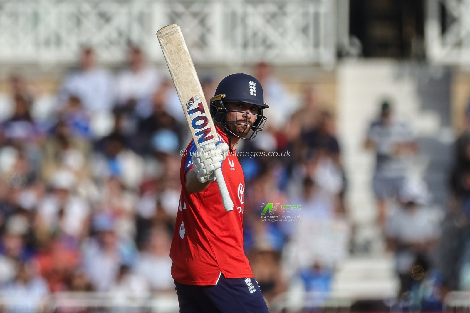 Phil Salt of England celebrates a half century during the Third Vitality T20 International match England vs India at Trent Bridge, Nottingham, United Kingdom on 07 July 2026

(Photo by Mark Cosgrove/News Images)