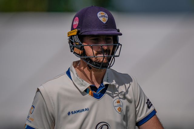 Ben Aitchison walks off after being caught off the bowling of Gabe Bell during the county Championship Division Two day 4 Derbyshire vs Gloucestershire at The Central Co-Op County Ground, Derby, United Kingdom on 27 April 2026

(Photo by Maynard Manyowa/News Images)