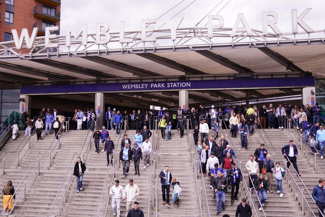 View of Wembley Park station ahead of kick off during the Emirates FA Cup Final match Chelsea vs Manchester City at Wembley Stadium, London, United Kingdom on 16 May 2026

(Photo by Harvey Murphy/News Images)