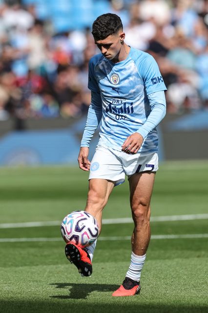 Phil Foden of Manchester City in the pregame warmup session during the Premier League match Manchester City vs Coventry City at Etihad Stadium, Manchester, United Kingdom on 05 September 2026

(Photo by Mark Cosgrove/News Images)