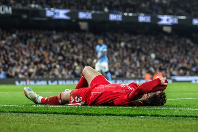 Neco Williams of Nottingham Forest injured during the Premier League match Manchester City vs Nottingham Forest at Etihad Stadium, Manchester, United Kingdom on 04 March 2026

(Photo by Mark Cosgrove/News Images)