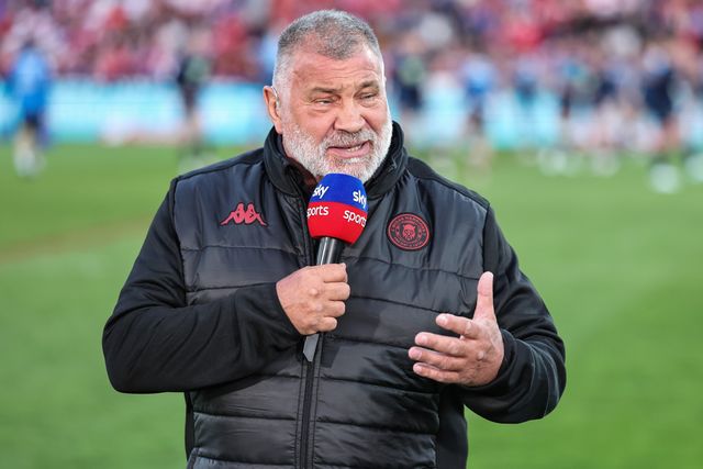 Shaun Wane England Rugby League head coach speaks to Sky Sports Rugby League  during the Betfred Super League Round 7 match Hull KR vs Wigan Warriors at Sewell Group Craven Park, Kingston upon Hull, United Kingdom, 11th April 2025

(Photo by Mark Cosgrove/News Images)