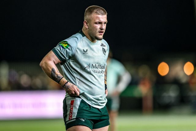 Finn Theobald-Thomas of Leicester Tigers during the Premiership Rugby Cup match Newcastle Red Bulls vs Leicester Tigers at Kingston Park, Newcastle, United Kingdom, 31st October 2025

(Photo by Alfie Cosgrove/News Images)

*** GER AUT SUI OUT ***