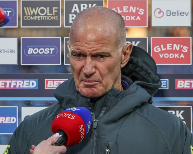 Leeds Rhinos Head Coach Brad Arthur speaks to Sky Sports Rugby League during the Betfred Super League round 8 match Huddersfield Giants vs Leeds Rhinos at Accu Stadium, Huddersfield, United Kingdom on 17 April 2026

(Photo by Mark Cosgrove/News Images)